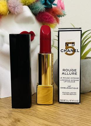 Оригінал помада chanel rouge allure #147 emblematique 2021 holiday no.5 collection limited edition