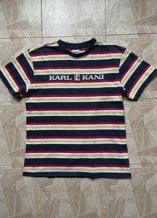 Футболка y2k skate vintage karl kani big logo striped rap tee shirt