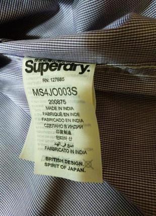 Практичная рубашка в мелкую клетку уникального британского бренда superdry,4 фото