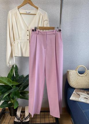 Коасичні рожеві брюки, розмір s, topshop