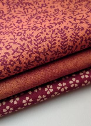Набор ткани для рукоделия французский хлопок из 3 отрезков3 фото
