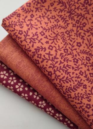 Набор ткани для рукоделия французский хлопок из 3 отрезков2 фото
