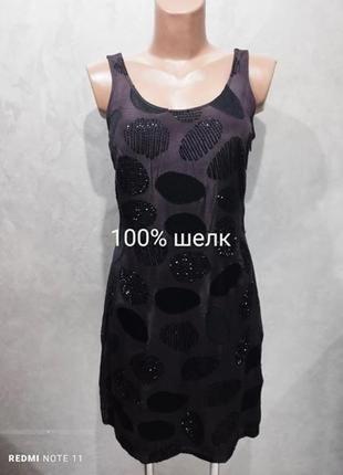 Изысканное шелковое платье с декором всемирно известного бренда malvin1 фото