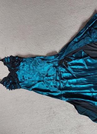 Праздничное платье макси
темно синий азотный атлас5 фото