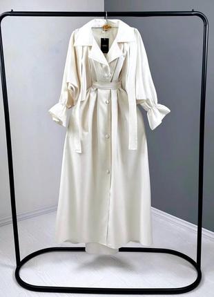 Женский стильный высококачественный трендовый элегантный молочный комплект костюм двойка рубашка+пла
