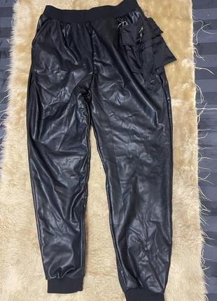 Брюки для девочек искусственная кожа