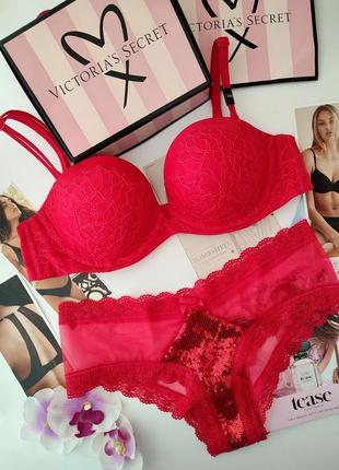 Victoria's secret multi way push up bra cheeky xs s 75b 34b комплект білизни