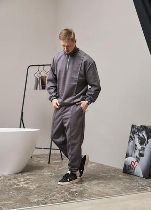 Стильний чоловічий спортивний костюм замш преміум класу