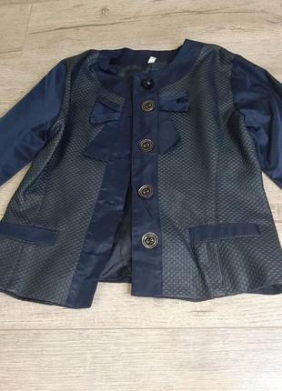 Школьный пиджак для девочки 8-10 лет темно-синий в идеальном состоянии1 фото