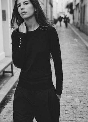 Красивый базовый свитер трикотажный черный с 81 фото