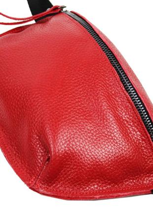 Женская сумка на пояс borsacomoda красная4 фото
