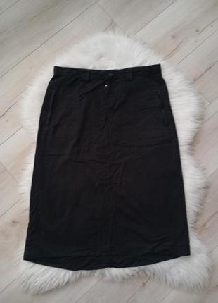 Готическая черная коттоновая юбка до колен