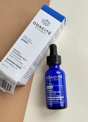 Сыворотка для лица с ретинолом и гиалуроновой кислотой odacite retinol + hyaluronic acid renewing serum (поврежденная коробочка)