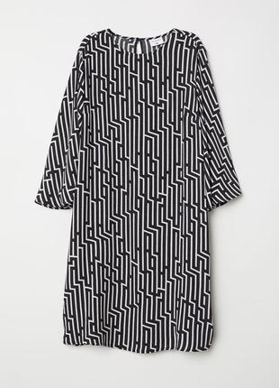 Короткое платье из вискозы с геометрическим рисунком gp &amp; j baker x h&amp;m.4 фото