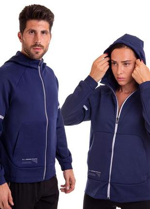 Кофта спортивна на блискавці ld-6633 3xl темно-синій (06506064), lingo