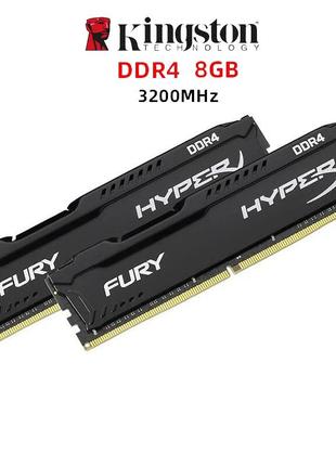 Оперативная память hyperx fury 16gb (2x8gb) ddr4, 3200 mhz, black (2 планки)