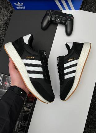 Мужские кроссовки adidas originals iniki black white