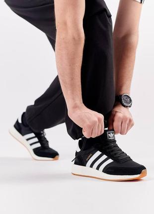 Мужские кроссовки adidas originals iniki black white5 фото