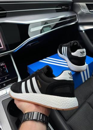 Мужские кроссовки adidas originals iniki black white2 фото