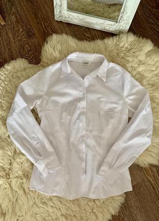 Белая рубашка. белая блузка. рубашка cotton. офисная строгая рубашка2 фото