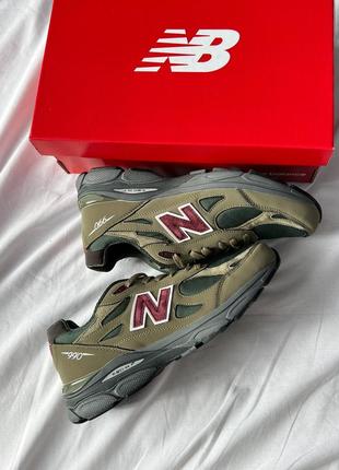 Стильные мужские кроссовки new balance 990 v3 made in usa khaki хаки3 фото