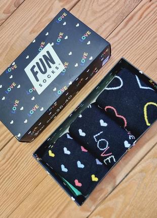 Fun socks жіночі/ чоловічі в подарунковій коробці, 3 пари шкарпеток, розмір 36-409 фото