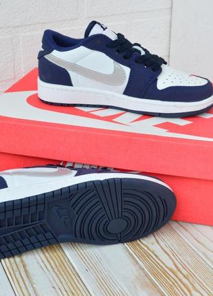 Nike air jordan 1 retro low кроссовки женские белые с синим кожаные нубук топ качество найк джордан осенние весенние демисезонные демисезонные6 фото