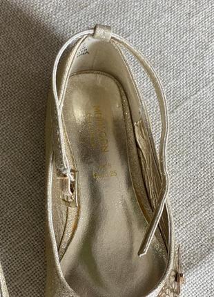 Золотые балетки босоножки туфли для принцессы5 фото