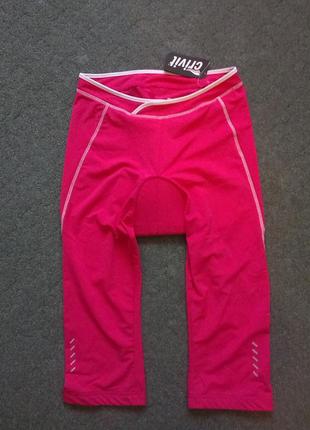 Велошорты капри-бриджи с памперсом для женщины crivit coolmax freshfx 104335 s розовый5 фото