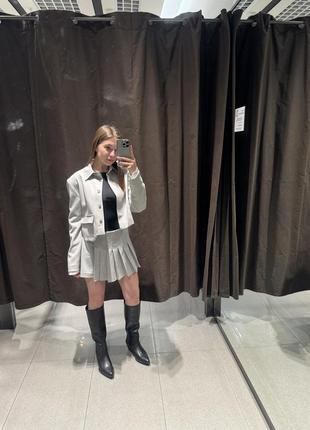 Zara костюм пиджак + юбка женский3 фото