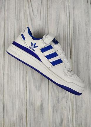 Мужские кроссовки adidas forum white blue7 фото