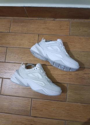 Кроссовки nike air m2k tekno m-2k white leather белые кожа самые короткие5 фото