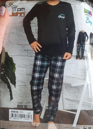 Натуральна бавовняна підліткова піжама хлопчику/домашній костюм кофта і штани 8-15р1 фото