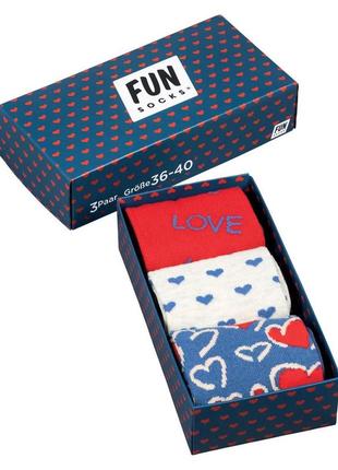 Fun socks женские / мужские в подарочной коробке, 3 пары носков, размер 41-46