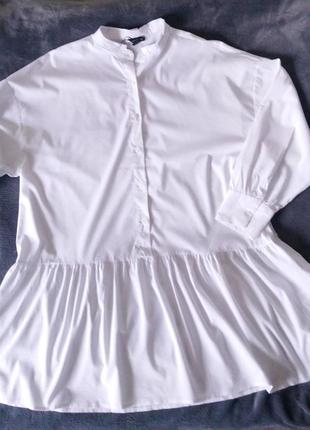 Платье -рубашка белое, boohoo, 50р.5 фото