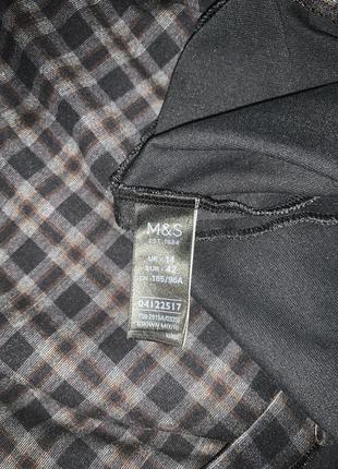 Кофтинка світшот в клітинку marks&spencer виріз човник рукав три чверті5 фото