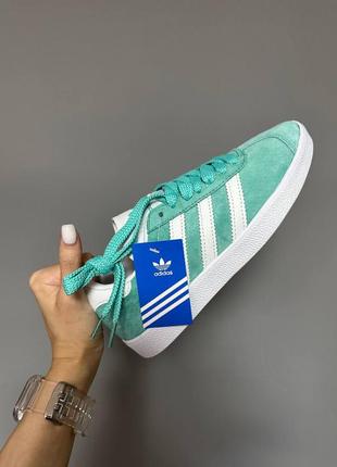 Кроссовки adidas gazelle mint white9 фото