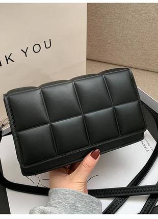 Чорна сумка через плече +подаруночок, жіноча сумка крос-боді, модна сумка 2024, клатч