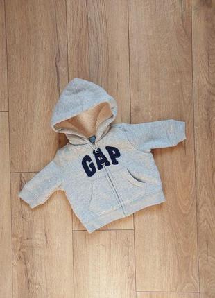 Тепла демісезонна куртка gap на овчині на замку зіп теплая демисезонная курточка на овчине зип1 фото