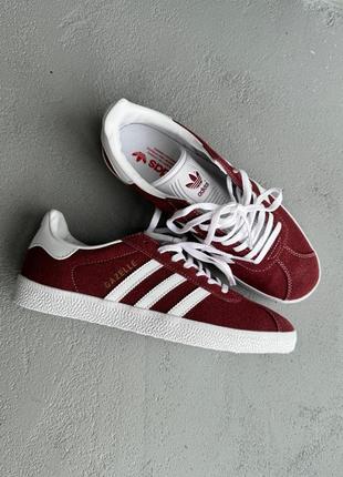 Кросівки adidas gazelle red bordo burgundy