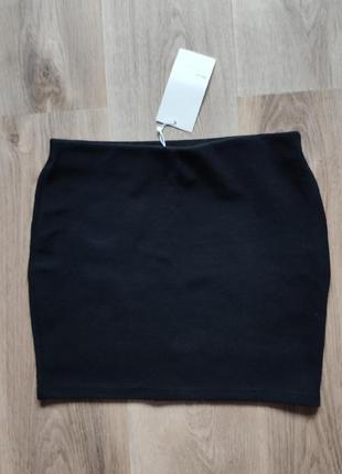 Новая короткая черная теплая юбка zara s1 фото