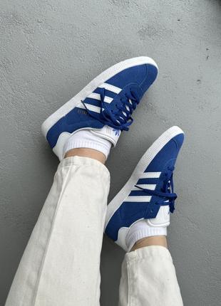 Кросівки adidas gazelle blue white6 фото