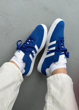 Кросівки adidas gazelle blue white5 фото