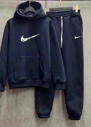 Мужской теплый костюм в стиле country nike найк комплект худи и штаны на флисе