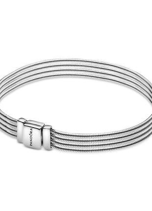 Оригинал пандора оригинальный серебряный браслет 597943 серебро серия плоский цепь цепочка цепочки с логотипом с биркой новый