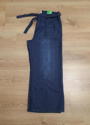 Актуальные широкие свободные джинсовые брюки кюлоты denim5 фото