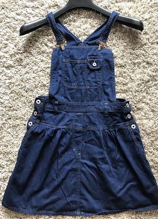 Супер классный джинсовый комбинезон с юбкой комбез