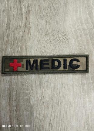 Шеврон планка медик/ medic на пікселі