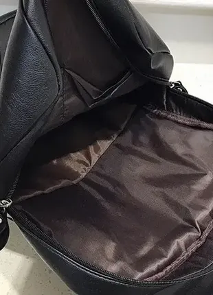 Чоловічий рюкзак чорний світло-коричневий діловий рюкзак6 фото