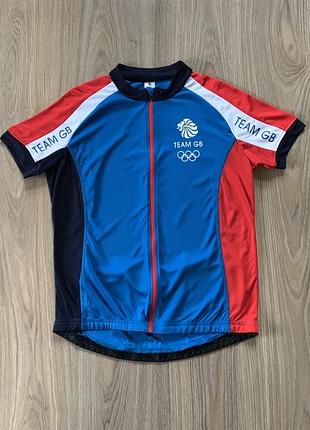 Мужская эластичная вело футболка велоджерси team gb great britain olympic